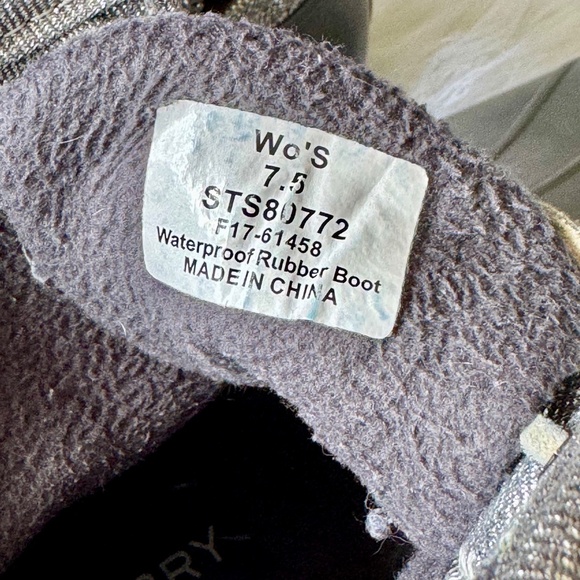 Sperry Top-Sider Saltwater Shimmer Duck Boots Gray Waterproof Size 7.5 - Picture 4 of 13